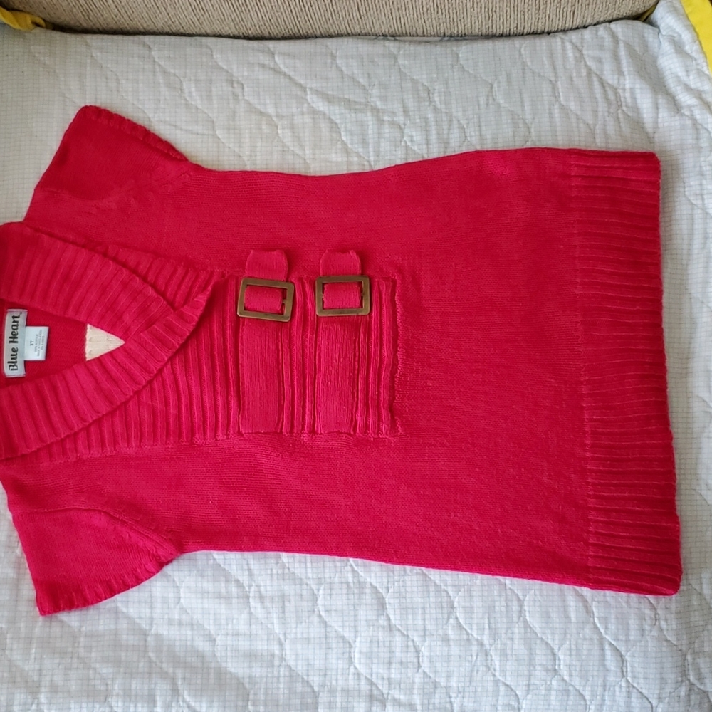 Blue Heart sweater dress w/buckles